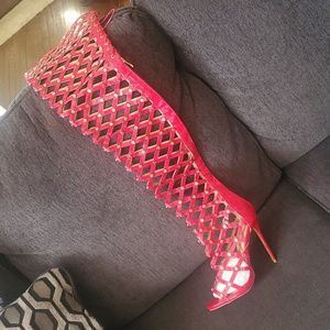 Dsquared Red thigh high heels